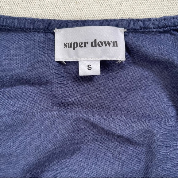 Super Down Dark Blue Wrap Crop Top (small) - Picture 3 of 3
